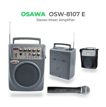 Osawa Osw-8107E Seyyar Portatif Şarjlı Anfi El Mikrofonlu