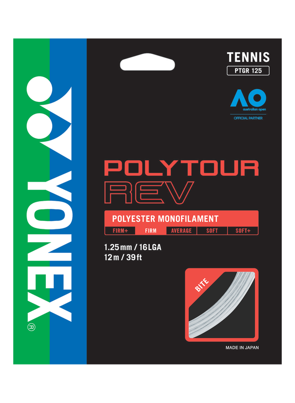 PolyTour Rev 125 Monofilament 12m Tenis Kordajı - Beyaz |Yonex