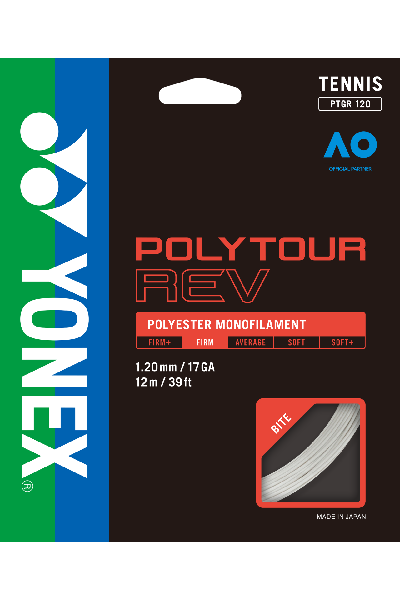 Poly Tour Rev 120 Monofilament 12m Tenis Kordajı - Beyaz |Yonex