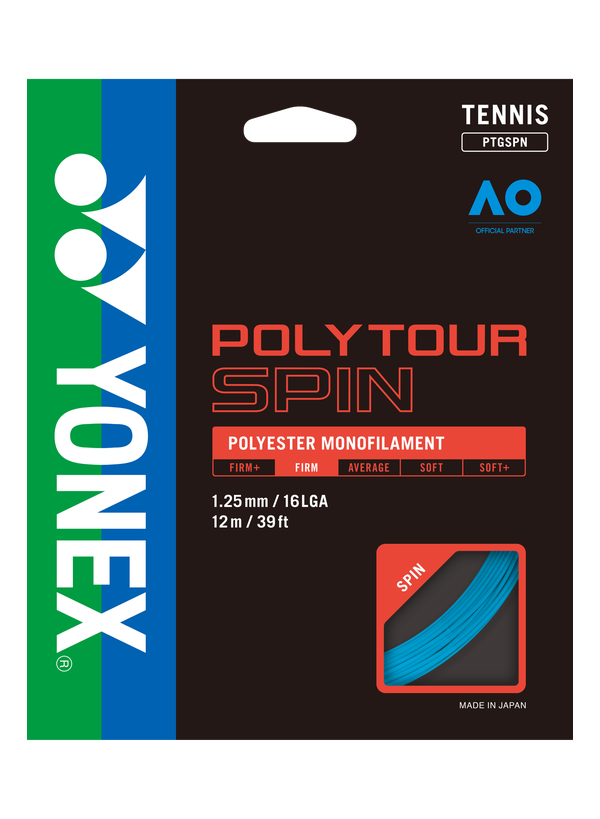 PolyTour Spin - 125 Monofilamnet 12m Tenis Kordajı - Mavi | Yonex