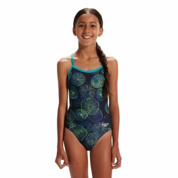 Speedo Allover Digital Kız Çocuk Yüzücü Mayosu