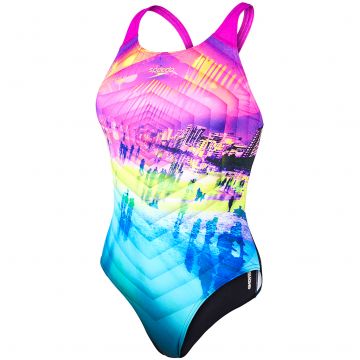 Speedo Endurance Plus Bayan Yüzücü Mayosu - Siyah/Mor