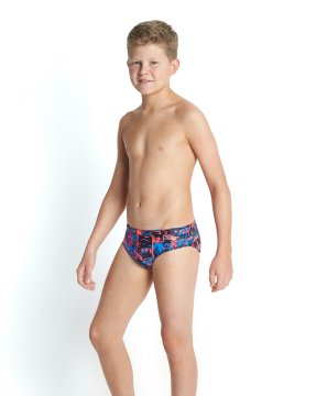 Speedo Endurance 10 Erkek Çocuk Slip Yüzücü Mayosu - Mavi/Kırmızı