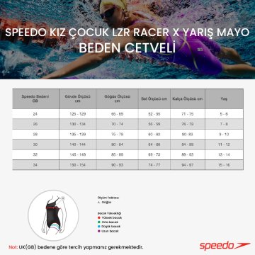 Speedo LZR Racer X Kız Çocuk Yarış Mayosu