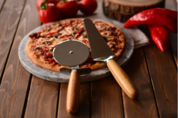 Bambum B0594 Maya Pizza dilimleyici Servis Seti - pizza kesme bıçağı