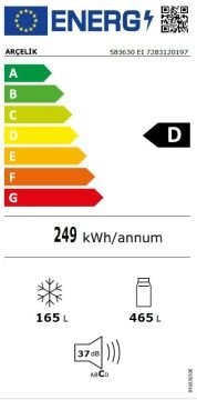 Arçelik 583630 EI No Frost Buzdolabı 630 litre inox