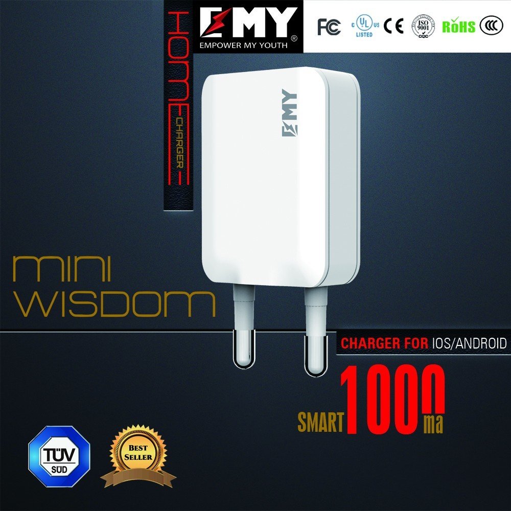 Emy My-223 Android Şarj Aleti USB Çıkışlı Samsung Galaxy S3/4/5/6/7, LG G3/4, Sony Xperia Serisi uyumlu