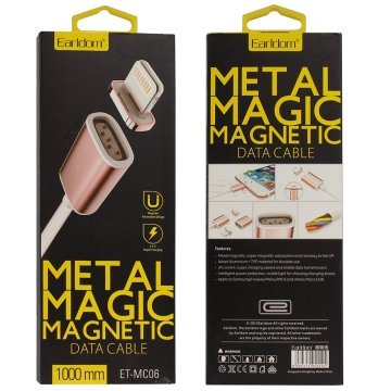 Earldom Metal (Mıknatıs) Manyetik Hızlı USB 2.0 data ve Şarj kablosu iphone 5/5s/5c/6/6s/7/7plus Telefonlarla uyumlu