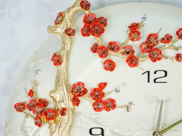 Regal 1009 R Ultıma Kabartma Çiçek Desenli 40Cm dekoratif duvar saati