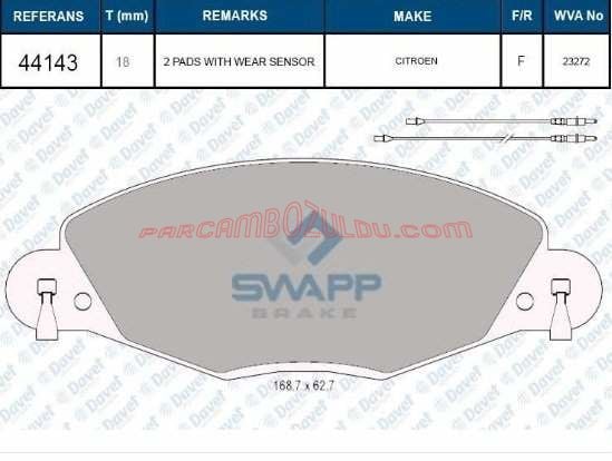 ÖN FREN BALATASI C5 FİŞLİ - 425289