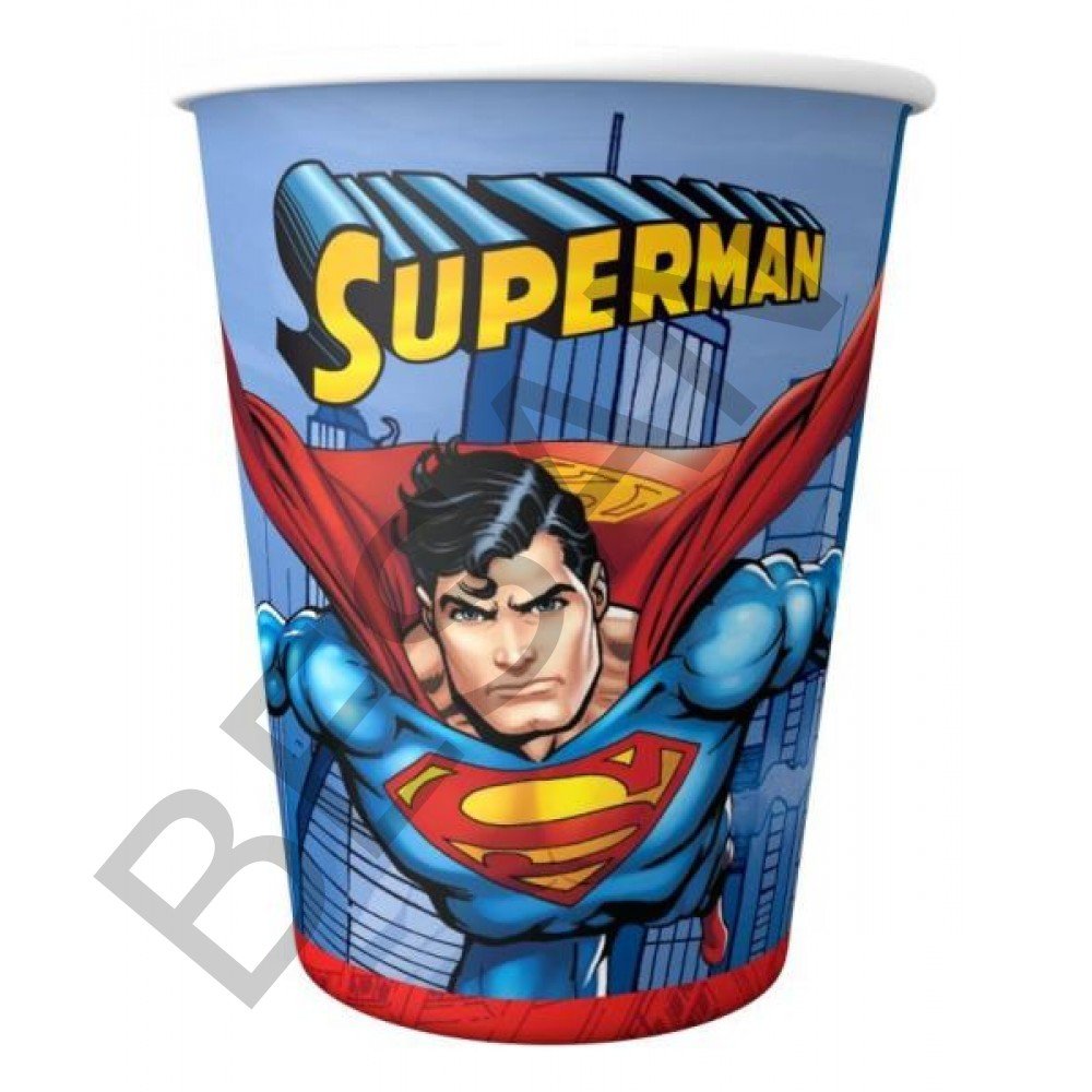 SUPERMAN KARTON BARDAK 8 ADET (180/200cc)