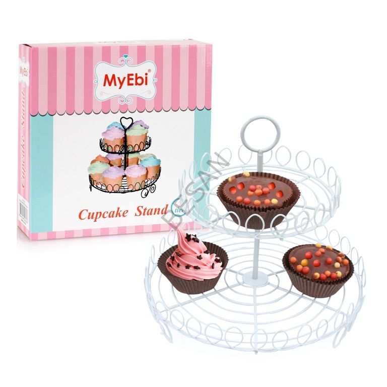 METAL CUPCAKE STANDI 2 KATLI BEYAZ