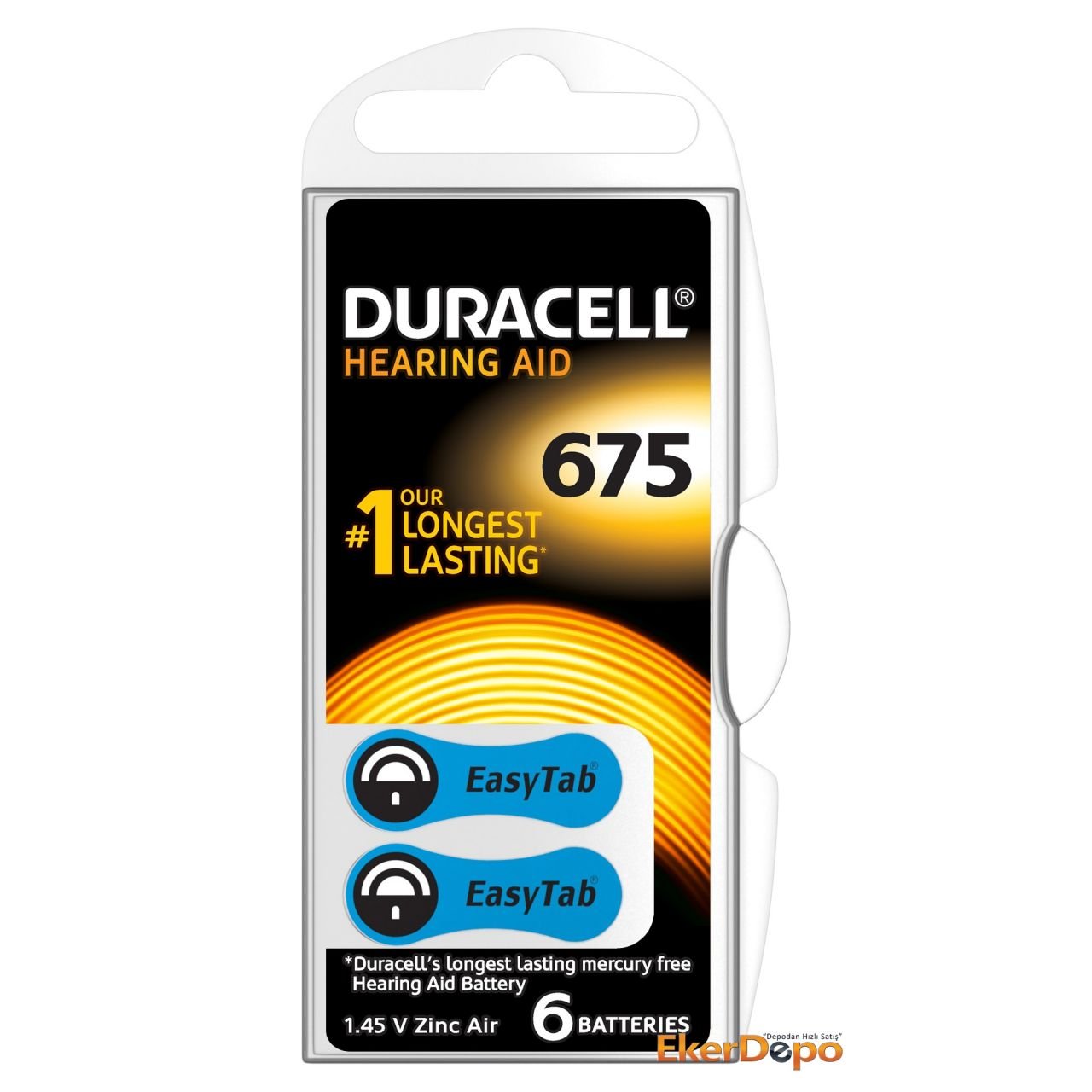 DURACELL İŞİTME CİHAZI PİLİ NO.675