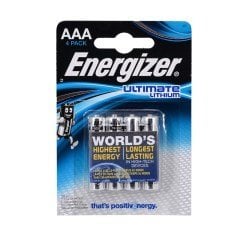 Energizer E92 Ultimate Lithium AAA 1.5v İnce Pil 4'lü