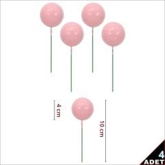 Çubuklu SüSLeme Topu, 4cm x 4 adet - Pembe