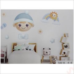 Erkek Bebek Odası, 9 Parça Duvar Sticker Seti