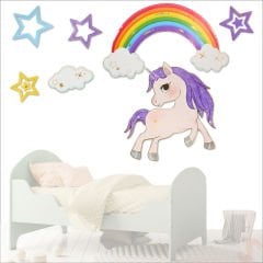 Unicorn, 7 Parça Duvar Sticker Seti