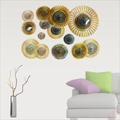 3 Boyutlu Dekoratif Duvar Sticker Seti, Altın