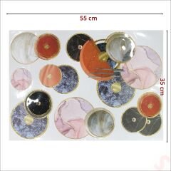 3 Boyutlu Dekoratif Duvar Sticker Seti, Renkli