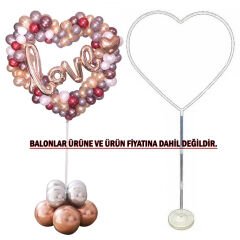 Kalp Balon Standı - 155cm x 65cm (Balonlar Hariç)