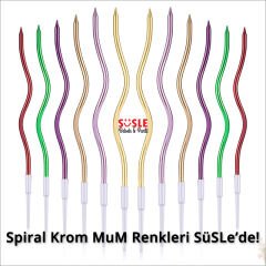 Spiral Krom MuM, 15 cm x 6 Adet - Altın