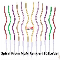 Spiral Krom MuM, 15 cm x 6 Adet - Mavi