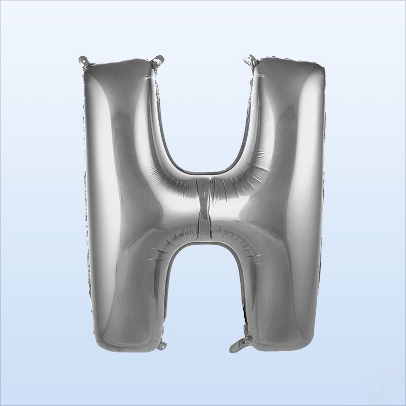 H Harf Gümüş Folyo Balon - 76 cm