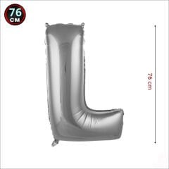 L Harf Gümüş Folyo Balon - 76 cm