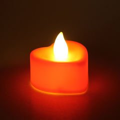 Led Işıklı Pilli Tealight Kalp MuM, 4x2cm Sarı Işık - 2 Adet