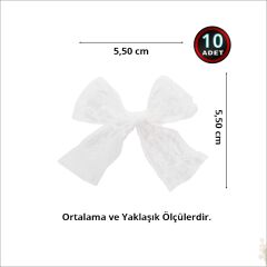 Güpür Dantel 10 Adet Fiyonk, 5,5 cm - Beyaz