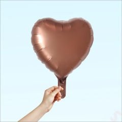 Kalp Folyo Balon, 45cm - Karamel