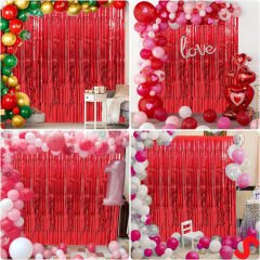 Kapı, Duvar ve Arka Fon Saçaklı Perde 1mt x 2mt - Kırmızı