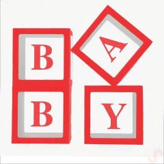 Baby Yazılı Şeffaf Balon Kutusu, 30cm x 4 Adetli Set - Kırmızı