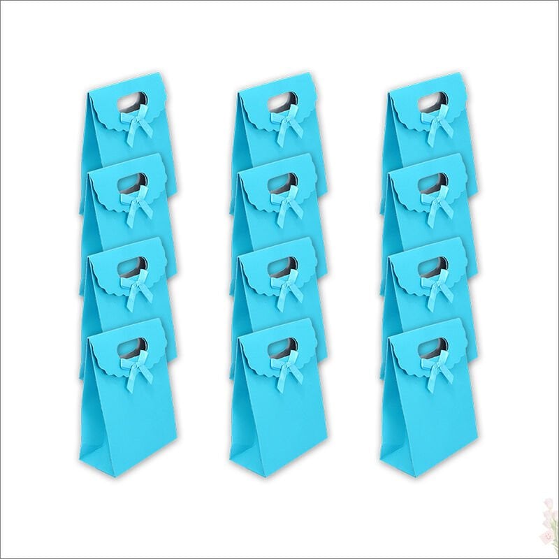 El Geçmeli Karton Çanta 16 x 12 x 6 cm, Mavi - 12 Adet