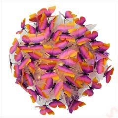 Led Işıklı Kelebek Buketi - 45cm x 30cm