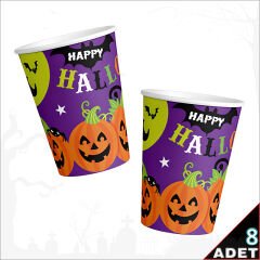 Happy Halloween Karton Bardak, 8 Adet