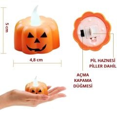 Halloween Bal Kabağı 5cm Led MuM, 1 Adet