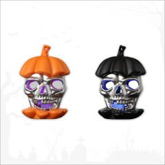 Halloween Led Işıklı 9cm x 6,5cm Pilli Kuru Kafa, 1 Adet