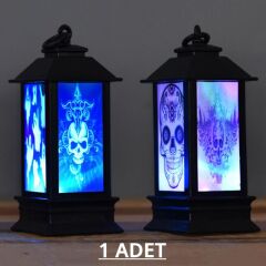 Halloween Korku Işığı 15cm x 5cm Pilli Led Fener, 1 Adet