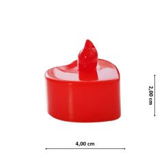 Led Işıklı Pilli Tealight Kalp MuM, 4 cm x 2 cm - Renk Değiştiren Işık