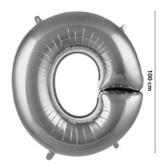 O Harf Folyo Balon, 100 cm - Gümüş