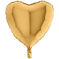 Kalp Folyo Balon, 45 cm - Altın
