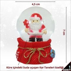 Su İçinde Uçuşan Kar Taneli, 7cm x 4,5cm Kar Küresi - 1 Adet