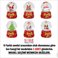 Uçuşan Kar Taneli,7cm x 4,5cm Led Işıklı Kar Küresi - 1 Adet