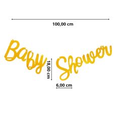 Baby Shower Simli İtalik Yazı - Altın