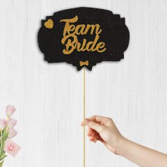 Team Bride Konuşma Balonu Çubuğu - Siyah & Altın