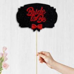 Bride To Be Konuşma Balonu Çubuğu - Siyah & Kırmızı