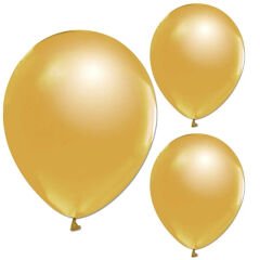Metalik Parlak Balon, 10 Adet - Altın
