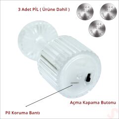 Retro Mini Masa Lambası Pilli Led Işık, 8,5cm x 4cm x 3 Adet