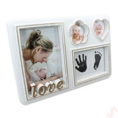 Bebek El ve Ayak İzli Resim Çerçevesi, 27cm x 18cm - Love